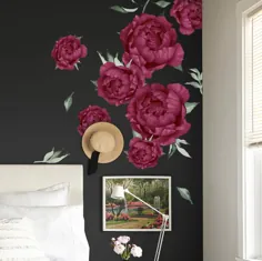 تابلوچسبهای دیواری گل گلبرگ استیکرهای دیواری گل صد تومانی تیره |  اتسی