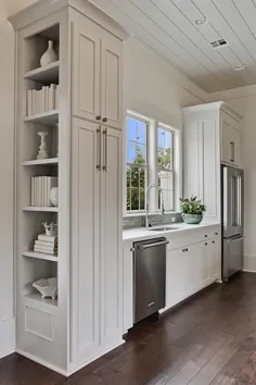 آشپزخانه ساخته شده در قفسه های کتاب آشپزی - انتقالی - آشپزخانه
