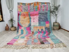 فرش پشم گوسفند فرش مراکشی فرش پشم قبیله Vintage |  اتسی