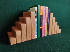 کتاب طبیعی چوب دارنده کتاب های چوبی Book Stopper pair |  اتسی