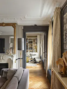 〚قالب گچ و طلا: آپارتمان تصفیه شده این هنرمند در پاریس〛 ◾ عکس ها as ایده ها طراحی