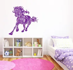برچسب دیواری تک شاخ دیواری اسب زیبا Pegasus |  اتسی