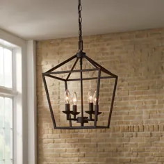 Home Decorators Collection Weyburn 6-Light Bronze Caged لوستر-66201 - انبار خانه