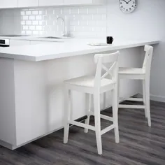 صندلی میله ای INGOLF با پشتی ، سفید ، 24 3/4 "- IKEA