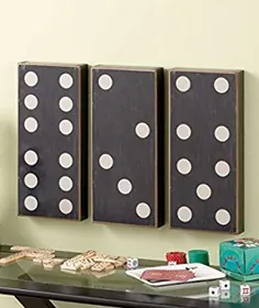 3 PC Dominoes Wall Art Set Game Decor Room NEW By Nyconnection535