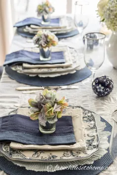 چیدمان میز آبی و سفید با الهام از هورنتانیا - دیوی سرگرم کننده @ از خانه ای به خانه دیگر