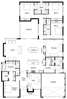 Floor Plan Friday: 4 اتاق خواب ، مجلسی ، eNook Hamptons Style