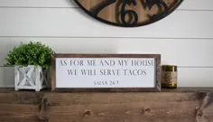 علامت تاکو در مورد من و خانه ام tacos Salsa را خدمت خواهیم کرد. |  اتسی