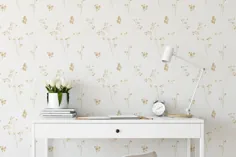 کاغذ دیواری گل طلا.  متحرک و خود چسب.  پوست و |  اتسی