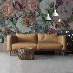 کاغذ دیواری سفارشی Mural Retro Nostalgic Floral Wallcovering (m2)