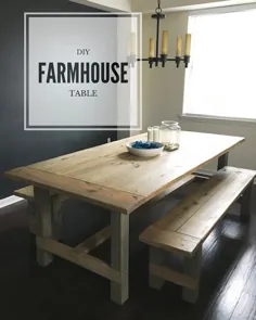 میز خانه مزرعه بلوط DIY