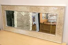 آینه دیواری قاب نقره ای شیشه ای Crackle Mosaic تمام طول 120x50 سانتی متر برای فروش |  eBay
