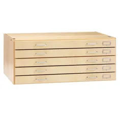 Flat File Stackable 5 Drawer Cabinet (Maple)