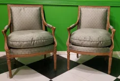 خرید جفت صندلی های بازویی Vintage درج W / Down دهه 1940 |  گنجینه های لوکس در کالیفرنیا