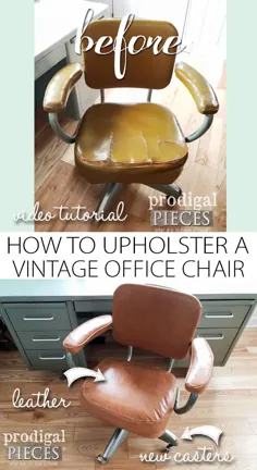 صندلی اداری Vintage Industrial Reupholstered - قطعات ولخرج