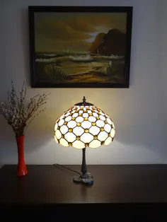 عاج و کهربا لامپ کلاسیک لامپ شیشه ای رنگی تیفانی |  اتسی