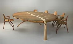 میز و صندلی های چوبی 'Mulberry' توسط جان مپپیس