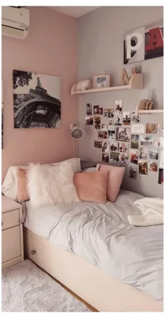 صورتی و خاکستری زیبایی اتاق خواب
