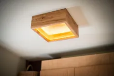 چراغ چوبی BOX47 چراغ سقفی بی نظیر.  سایه روشن آویز |  اتسی