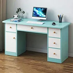 میز کامپیوتر نوشتن JiaQi با کشوی کناری ، میز کار دفتر نوت بوک خانگی کارآمد ، میز مطالعه چوب با ایستگاه کاری قفسه Mainframe-h 120x45x72cm (47x18x28in)