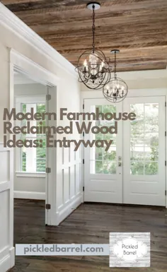 خانه های مدرن مزرعه ایده های چوبی برای ورودی ها را بازیافتند