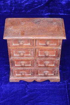 جعبه کشوی چوبی کوچک جهت نگهداری / انبار جواهرات چوبی |  اتسی