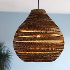 سایه لامپ به سبک Mid Century ساخته شده از مقوا بازیافتی |  اتسی