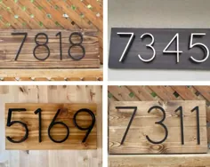 تابلوی شماره افقی خانه ، پلاک آدرس ، تابلوی شماره چوب ، اعداد شناور مدرن ، تابلوی آدرس ، خانه مزرعه ، هدیه بی نظیر ، شخصی سازی شده
