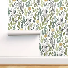 کاغذ دیواری های متحرک با لایه برداری و استیک برگ گیاهان سبز را ترک می کند - Walmart.com