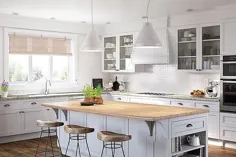 کابینت و میزهای آشپزخانه سفید: راهنمای سبک