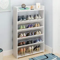 کابینت کفش SHELFDQ کابینت کف انعطاف پذیر فوق العاده باریک 17 سانتی متر صرفه جویی در فضای کوچک بسیار باریک ساده مینی کفش (رنگ: سفید ، اندازه: 601780 سانتی متر)