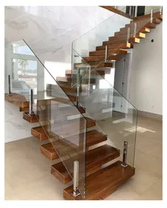 نرده راه پله شیشه ای مدرن