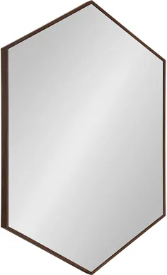 آینه دیواری شش ضلعی کیت و لورل رودز ، 25x37 ، قهوه ای گردویی