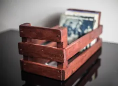 جعبه ذخیره سازی ضبط چوبی دست ساز 130 وینیل 7 اینچ |  اتسی