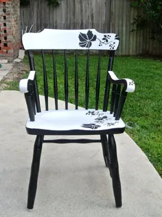 صندلی گل مدرن با استنسیل