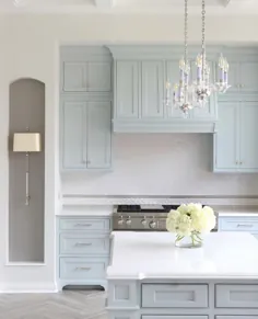 آشپزخانه کریستال - آبی آبشار - شروع طراحی آشپزخانه زیبا