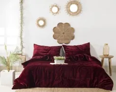 Wine Faux Fur Super Soft Cover Cover Duvet - Twin، Queen، King