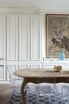اتاق ناهار خوری با روکش سنتی - 17 فضای داخلی که شما را عاشق دیوارهای روکش دار می کند