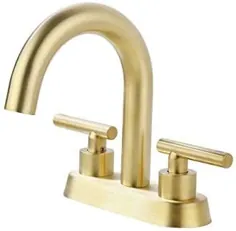 شیر حمام طلای برس KES مدرن 4 اینچ Centerset Vanity Faucet Brass Construction Brass Brass Finish، L4117LF-BZ