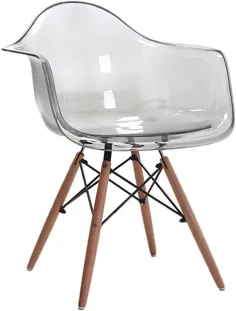صندلی میله C-K-P صندلی ناهار خوری شفاف صندلی راحتی صندلی پلاستیکی میز خلاق سفید / خاکستری اختیاری (80 سانتی متر) H (رنگ: خاکستری)
