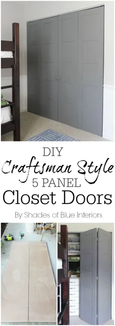 درهای کمد سبک DIY Craftsman - سایه های داخلی Blue