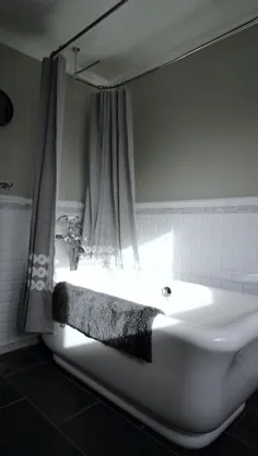 قبل و بعد: آرایش حمام سنتی خاکستری و سفید |  خانه Creek Line