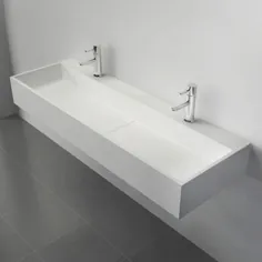 دستشویی حمام شناور 36 اینچ با سینک ظرفشویی حمام سنگ مرمر مصنوعی دیواری حمام دیواری با کابینت غرور بالا
