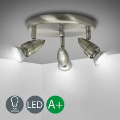 کیت های روشنایی سقفی آهنگ DLLT Flushmount-3 چراغ های چند منظوره سقفی لامپ با لامپ های GU10 برای اتاق نشیمن آشپزخانه راهرو اتاق خواب ، فولاد نیکل گرم و سفید