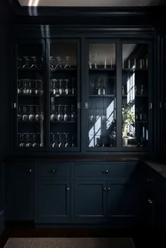 کابینت های شربت ذخیره سازی Black Butlers با درهای شیشه ای - انتقالی - اتاق ناهار خوری