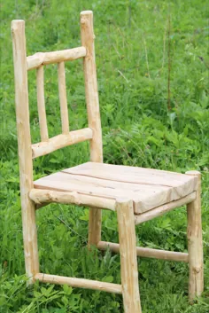 صندلی روستایی منحصر به فرد ، مبلمان چوبی ، صندلی چوبی از چوب سیب و توس