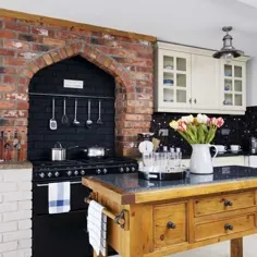 آشپزخانه دیواری با ویژگی آجر |  آشپزخانه ها |  ایده های طراحی |  تصویر |  خانه ایده آل