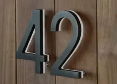 شماره های خانه 5 Modern برنز مدرن روشن شده است