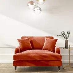 صندلی مخملی نارنجی سوخته - Payton |  مبلمان 123