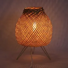 چراغ طبقه چوبی دست ساز بامبو چراغ طبقه چوبی برای اتاق خواب |  اتسی